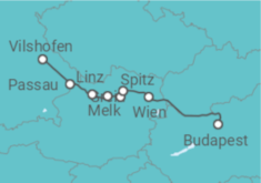 Reiseroute der Kreuzfahrt  Deutschland, Österreich, Ungarn - AmaWaterways