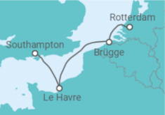 Reiseroute der Kreuzfahrt  Belgien, Frankreich - MSC Cruises