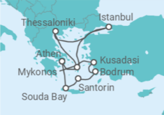 Reiseroute der Kreuzfahrt  Türkei - Silversea