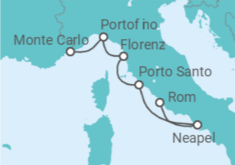 Reiseroute der Kreuzfahrt  Italien - Silversea