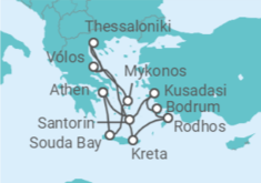 Reiseroute der Kreuzfahrt  Mittelmeer mit Volos - Silversea