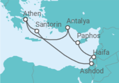 Reiseroute der Kreuzfahrt  Türkei,  Griechenland - Silversea