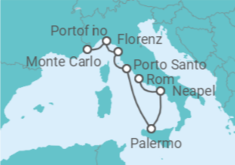 Reiseroute der Kreuzfahrt  Italien - Silversea