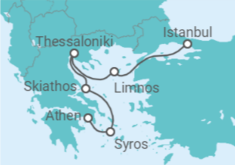 Reiseroute der Kreuzfahrt  Griechenland - Silversea