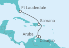 Reiseroute der Kreuzfahrt  Dominikanische Republik, Aruba - Silversea