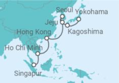 Reiseroute der Kreuzfahrt  Japan, China, Vietnam - Silversea