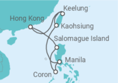 Reiseroute der Kreuzfahrt  Taiwan, Philippinen - Silversea