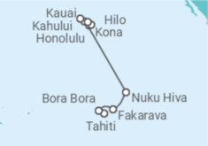 Reiseroute der Kreuzfahrt  Hawaii - Silversea