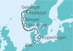 Reiseroute der Kreuzfahrt  Dänemark, Norwegen Alles Inklusive - Costa Kreuzfahrten