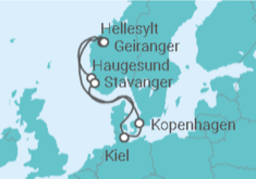 Reiseroute der Kreuzfahrt  Dänemark, Norwegen Alles Inklusive - Costa Kreuzfahrten