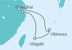 Reiseroute der Kreuzfahrt  Japan - Royal Caribbean