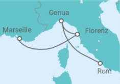 Reiseroute der Kreuzfahrt  Italien - MSC Cruises