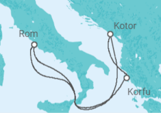 Reiseroute der Kreuzfahrt  Greece & Adriatic Sampler - Princess Cruises