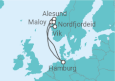 Reiseroute der Kreuzfahrt  Norwegen - Costa Kreuzfahrten