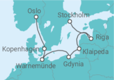 Reiseroute der Kreuzfahrt  Dänemark, Deutschland, Polen, Litauen, Lettland Alles Inklusive - MSC Cruises