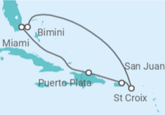 Reiseroute der Kreuzfahrt  Puerto Rico - Virgin Voyages