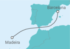 Reiseroute der Kreuzfahrt  Spanien - Costa Kreuzfahrten