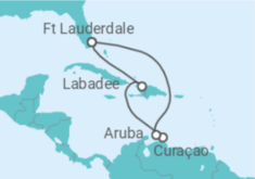 Reiseroute der Kreuzfahrt  Curaçao, Aruba - Royal Caribbean