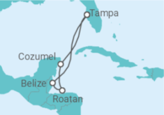 Reiseroute der Kreuzfahrt  Belize, Honduras, Mexiko - Royal Caribbean