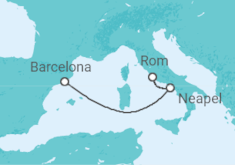 Reiseroute der Kreuzfahrt  Italien - MSC Cruises