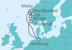 Reiseroute der Kreuzfahrt  Norwegen Alles Inklusive - Costa Kreuzfahrten