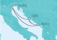 Reiseroute der Kreuzfahrt  Montenegro, Kroatien - MSC Cruises