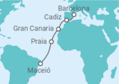 Reiseroute der Kreuzfahrt  Spanien, Kapverden - Costa Kreuzfahrten