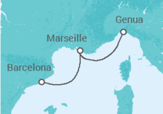 Reiseroute der Kreuzfahrt  Frankreich - MSC Cruises