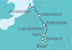 Reiseroute der Kreuzfahrt  Von Amsterdam nach Basel (Schweiz) - AmaWaterways