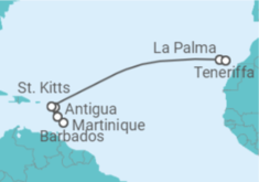 Reiseroute der Kreuzfahrt  Von Barbados nach Teneriffa - AIDA