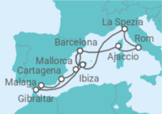 Reiseroute der Kreuzfahrt  Große Mittelmeer-Reise ab Mallorca 2 - AIDA