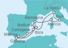 Reiseroute der Kreuzfahrt  Große Mittelmeer-Reise ab Mallorca 2 - AIDA