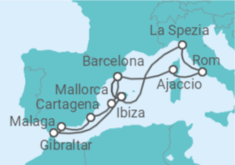 Reiseroute der Kreuzfahrt  Große Mittelmeer-Reise ab Mallorca 2 - AIDA