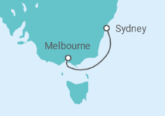 Reiseroute der Kreuzfahrt  Australien - Disney Cruise Line