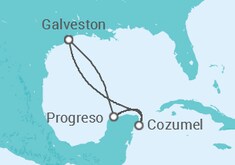 Reiseroute der Kreuzfahrt  Mexiko - Disney Cruise Line