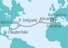 Reiseroute der Kreuzfahrt  Spanien, Gibraltar, Portugal, Bermudas - Celebrity Cruises