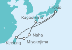 Reiseroute der Kreuzfahrt  Taiwan, Japan - MSC Cruises