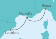 Reiseroute der Kreuzfahrt  Frankreich - MSC Cruises