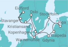 Reiseroute der Kreuzfahrt  Polen, Litauen, Lettland, Schweden, Dänemark, Deutschland, Norwegen Alles Inklusive - MSC Cruises