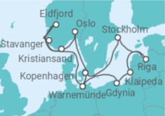 Reiseroute der Kreuzfahrt  Ostsee & Norwegen - MSC Cruises