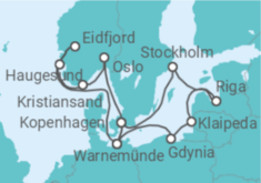 Reiseroute der Kreuzfahrt  Polen, Litauen, Lettland, Schweden, Dänemark, Deutschland, Norwegen Alles Inklusive - MSC Cruises