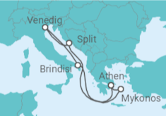 Reiseroute der Kreuzfahrt  Kroatien - MSC Cruises