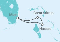 Reiseroute der Kreuzfahrt  Bahamas - NCL Norwegian Cruise Line