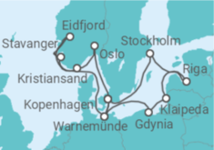 Reiseroute der Kreuzfahrt  Deutschland, Norwegen, Dänemark, Polen, Litauen, Lettland, Schweden Alles Inklusive - MSC Cruises