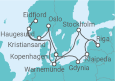 Reiseroute der Kreuzfahrt  Deutschland, Polen, Litauen, Lettland, Schweden, Dänemark, Norwegen Alles Inklusive - MSC Cruises