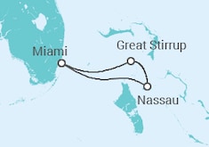 Reiseroute der Kreuzfahrt  Bahamas - NCL Norwegian Cruise Line