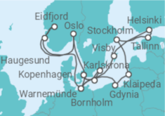 Reiseroute der Kreuzfahrt  Polen, Litauen, Schweden, Estland, Finnland, Dänemark, Deutschland, Norwegen Alles Inklusive - MSC Cruises