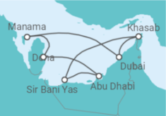 Reiseroute der Kreuzfahrt  Vereinigte Arabische Emirate, Katar - Celestyal Cruises