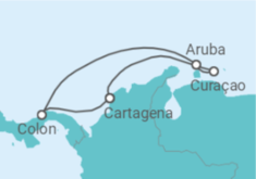 Reiseroute der Kreuzfahrt  Kolumbien, Curaçao, Aruba - Royal Caribbean