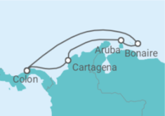 Reiseroute der Kreuzfahrt  Kolumbien, Aruba, Bonaire, San Eustaquio y Saba - Royal Caribbean